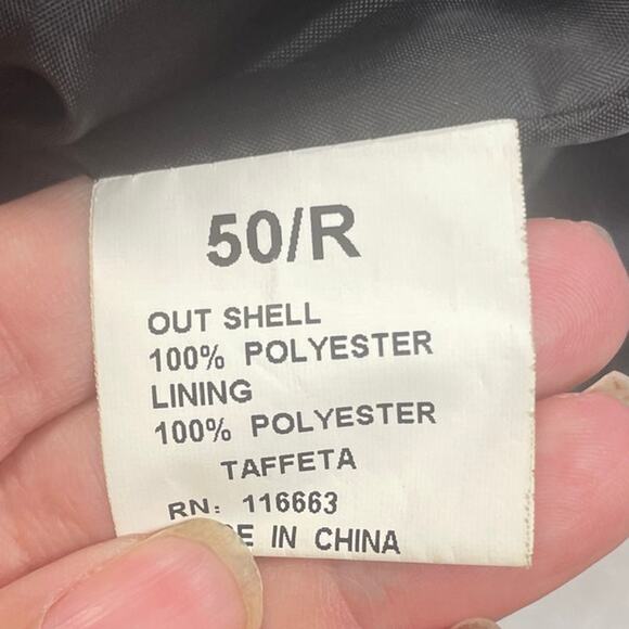 Mens 50 Regular Long Sleeve Plaid Button Up Lined Suit Jacket Only - Picture 5 of 5